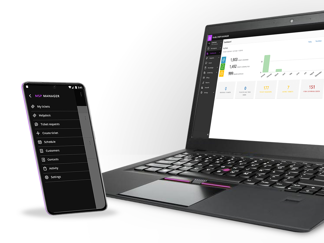 SaaS ticketing, time tracking, knowledge management, and billing for IT. MSP Manager.